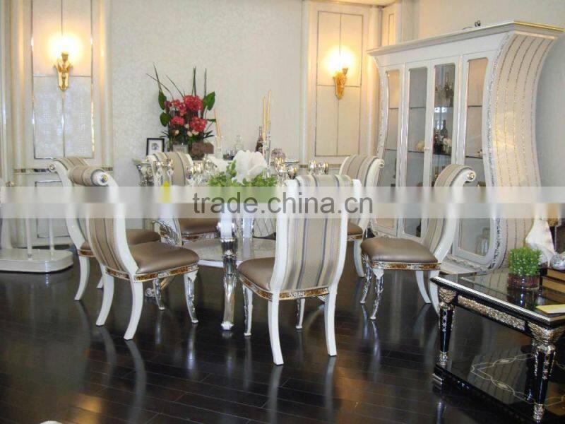 Antique Fashion Paris Round Dining Table Set, Latest Design Double Layer Dining Table Set with Lazy Susan