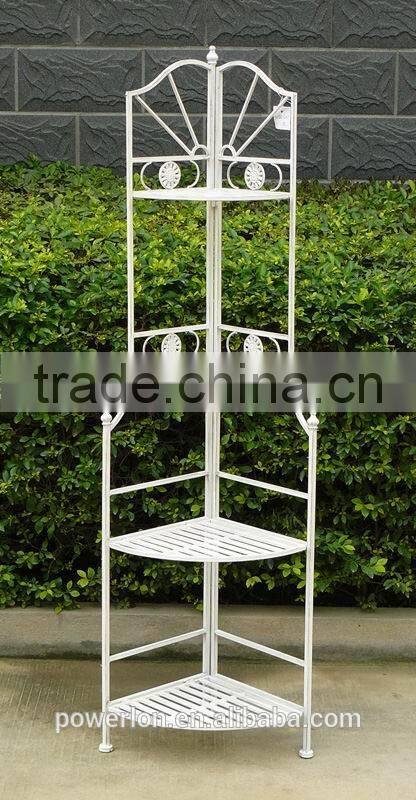 Flower Planter Metal Corner shelf Garden Pots Plant Stand Patio Furniture Deck Porch