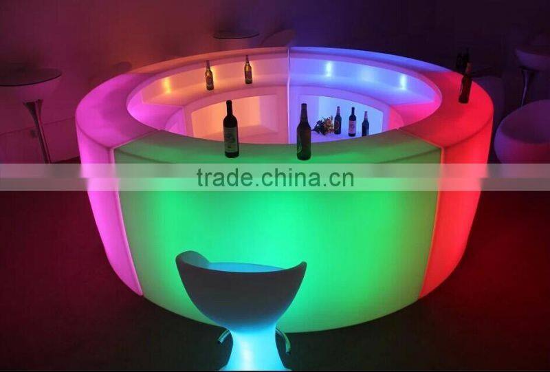illuminated rechargeable operated color change led round bar counter
