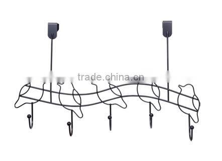 Store More Heavy Duty Over the Door Black 5 Hooks Organizer Rack