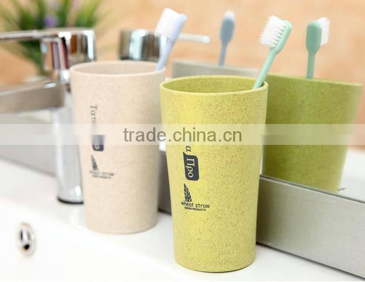 New design natural Environmental protection wheat biodegradable cups for brushing teeth