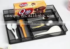 Hot Sales Fashion Metal Mesh 6 Compartments Kitchen Storage / Desktop Drawer Sundry Organizer