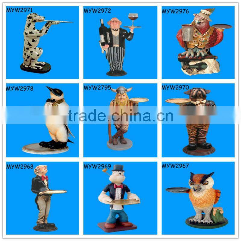Customized indoor decorative dog butler statues