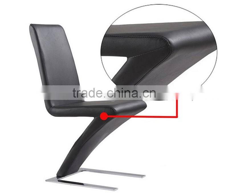 modern Z shape leather cover dining chair