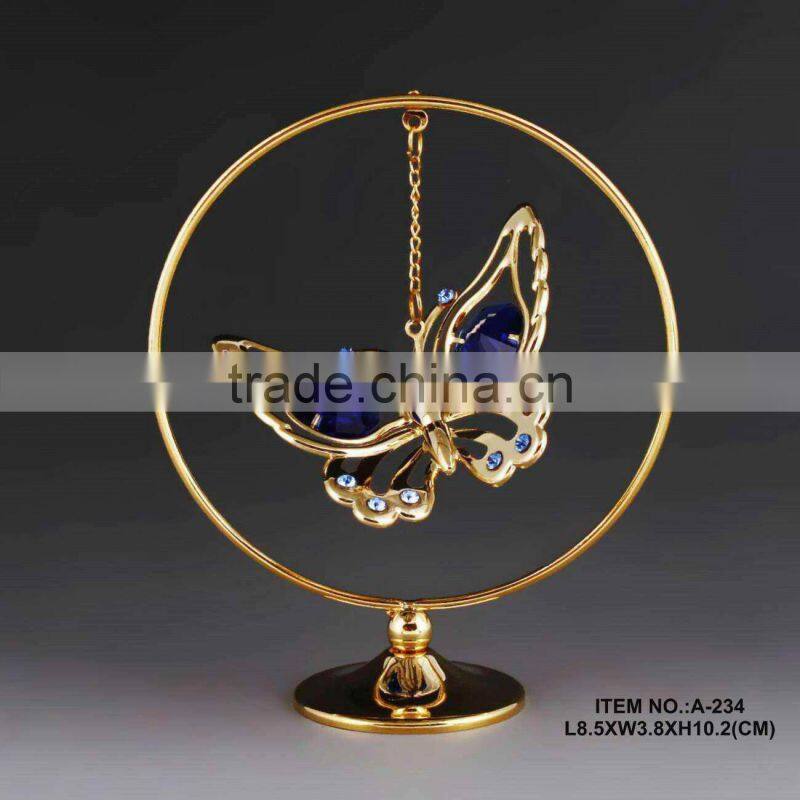 24k gold plated butterfly ornament for home decor