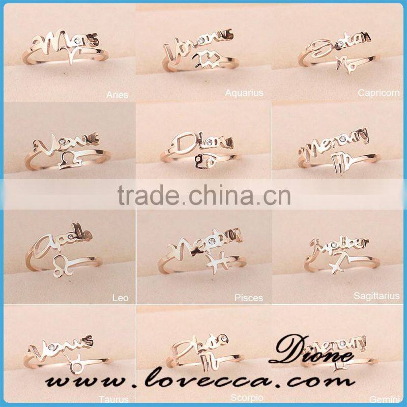 Fashion stainless steel gold ring womens weddings