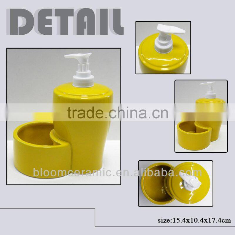 Eco yellow ceramic lotion bottle