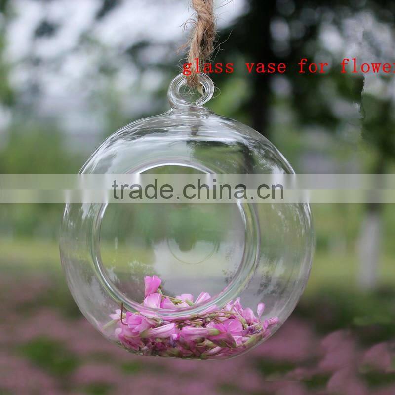 unique hanging crystal glass flower vases