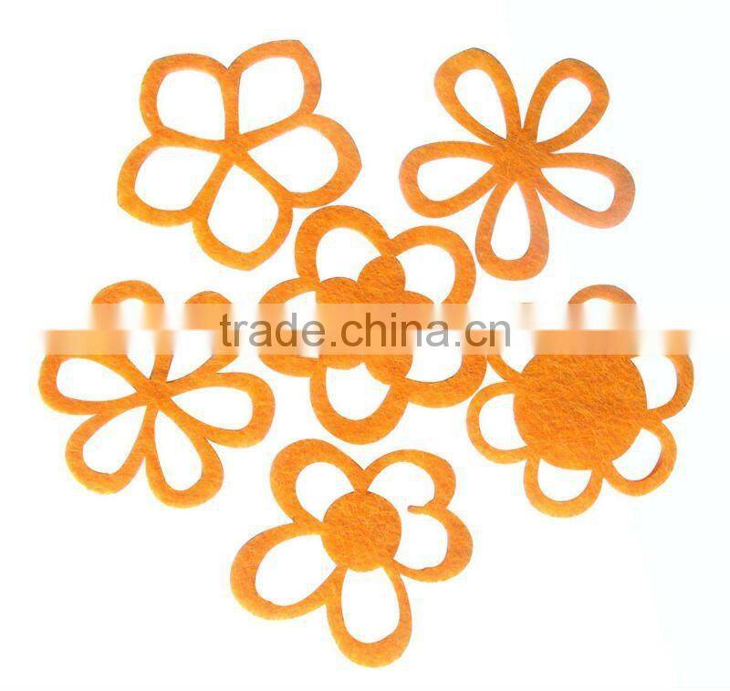 progiftspace 2017 new laser cut polyester fabric felt artifical fake flower decoration wholesale for wedding scrapbooking DIY