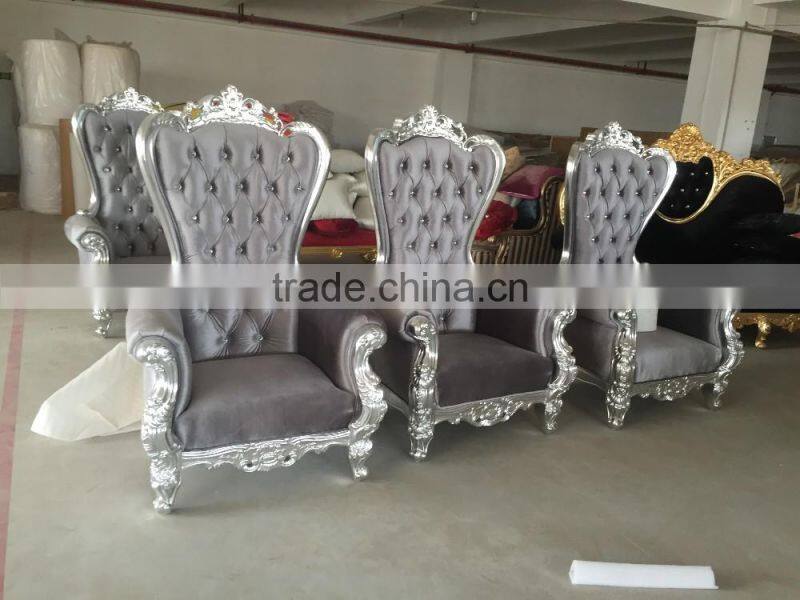 royal High Back Wing Chair in Upholstered Luxurious Tufted pink Velvet