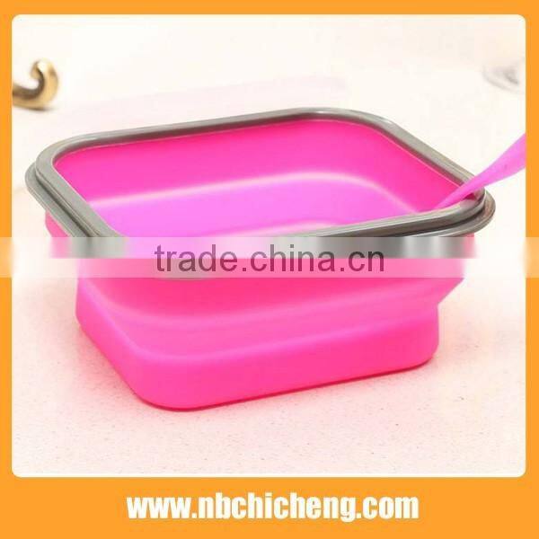 Food Grade Silicone Lunch Box, Collapsible Lunch Bento Box, Foldable Silicone Food Boxes