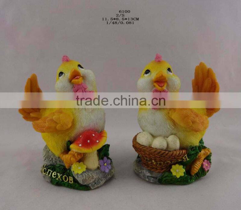 2017 new year souvenir animal statue resin chicken for home decoration