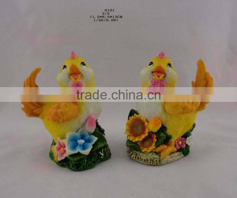 2017 new year souvenir animal statue resin chicken for home decoration