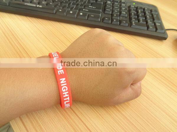 eco-friendly inkfilled raise money silicone band