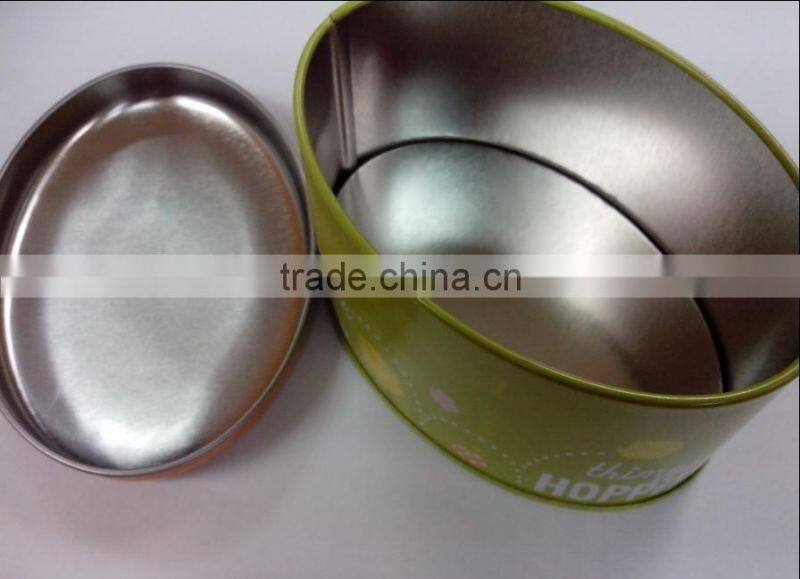 Accept customized printing oval metal box