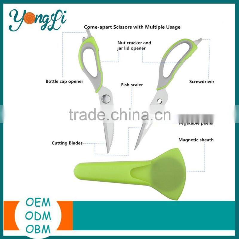 Utensils with Magnetic Holder Multifunction Stainless Steel Fish Cutting Scissors