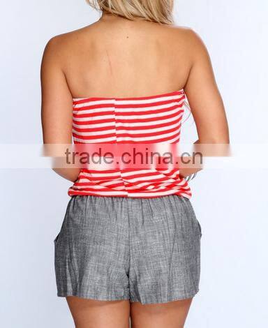 2014 Summer fashion women print Polka dot romper two pieces jumpsuit short OEM cheap price