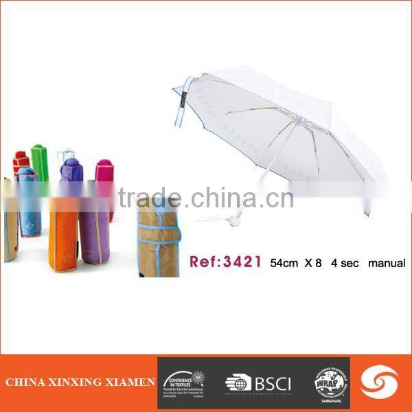 paper printing pogee Supper Light Eva Case 5 Fold Umbrella For Rain