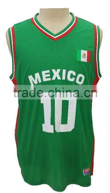 Team basketball jersey with number on back
