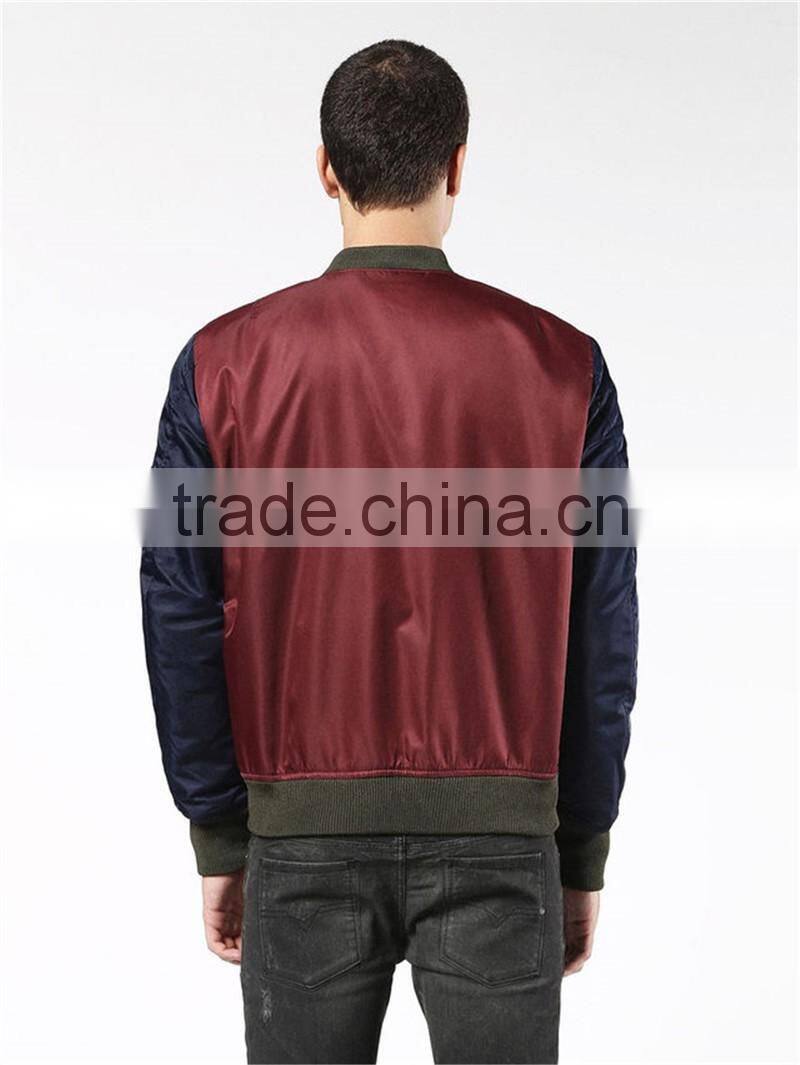 MGOO Custom 100 Nylon Bomber Jackets Zip up Pockets Long Sleeves Jackets For Man Manufacturer China