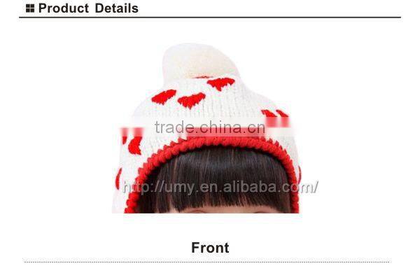 Girl knitting hat scarf set