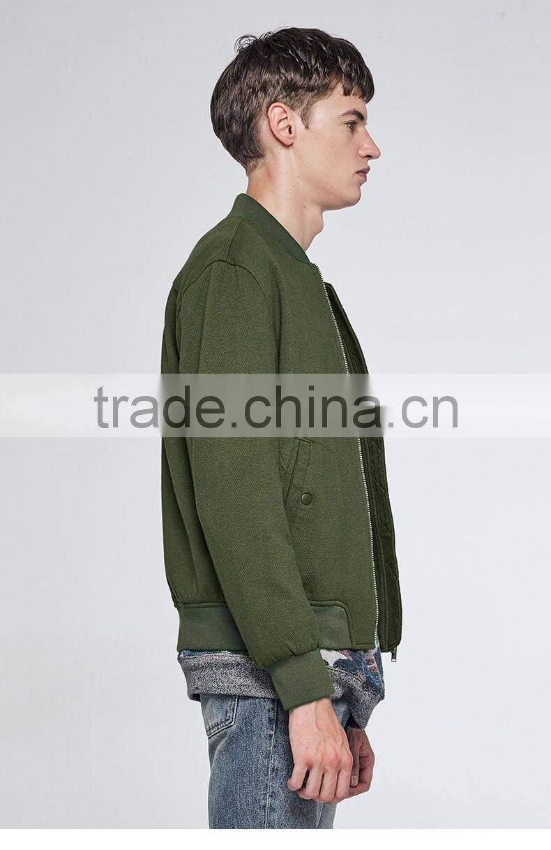 2016 wholesale fashion plain men casual wear windbreaker army winter knit fleece jacket