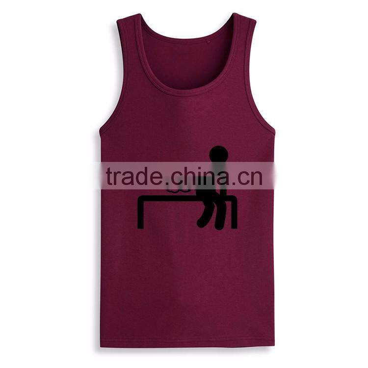 Latest Top Design Wholesale Silk Screen Funny Printed Bulk Open Side Tank Top