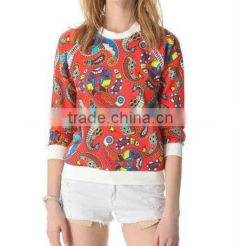 2013 fancy pattern span cotton blouse women