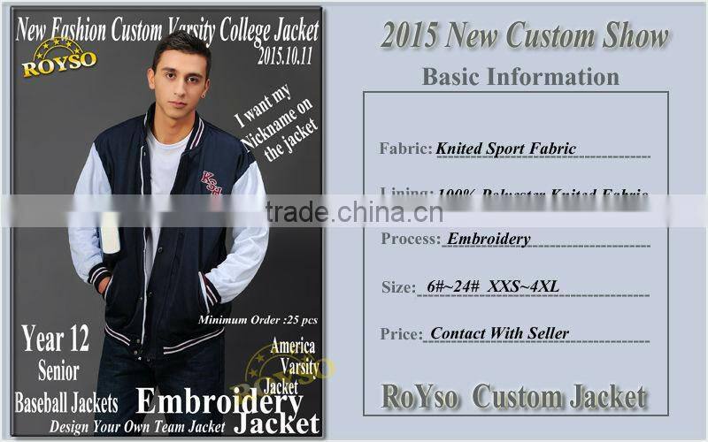 Customize Mens Custom Made Winter American Letterman Cheap Varsity Baseball College High School Uniforms Bomber Jacket Man