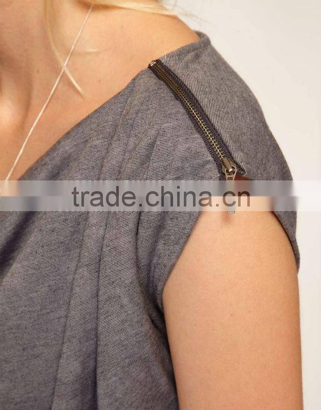 Washed Jersey Dress with Cowl Neck