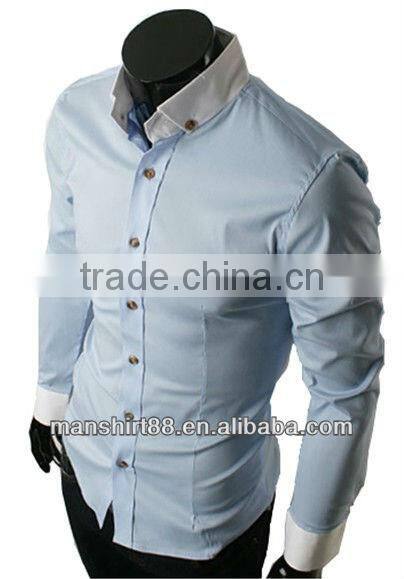100%Cotton High quality Button-down collar Slim fit shirt for men