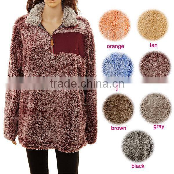 Wholesale Woman Clothing Vintage Wine Frosted Pullover