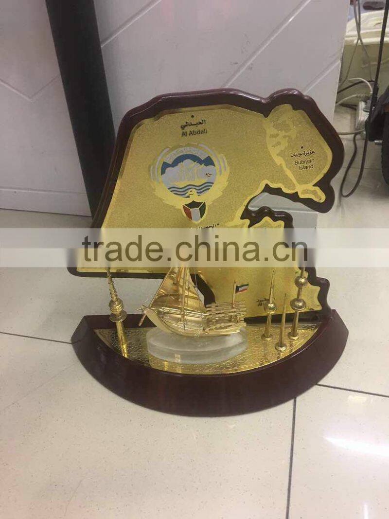 kuwait wooden dhow and tower trophy