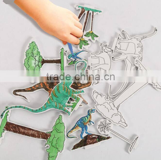 dinosaur park children educational painting toy 3d puzzle toys for kids