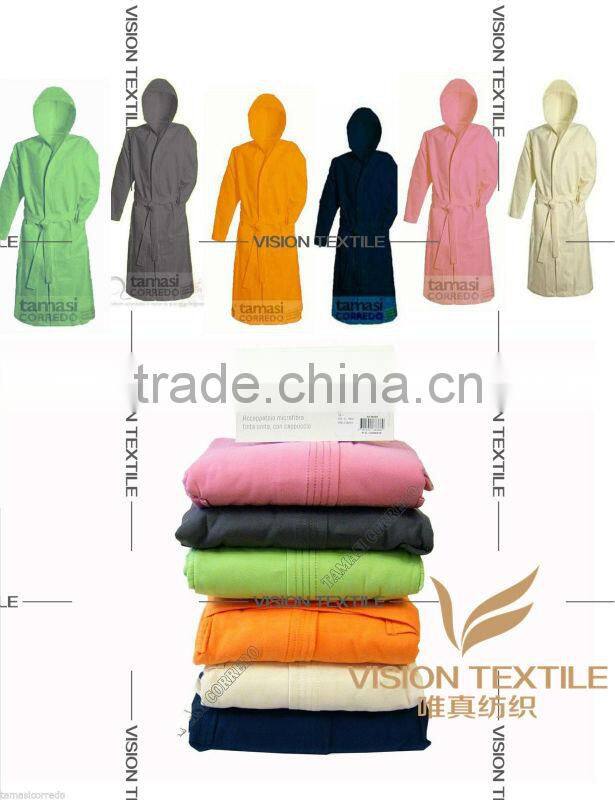 Multi-Color Hooded Microfiber Bathrobe