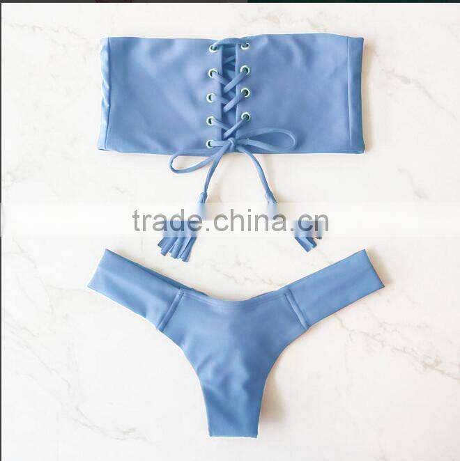 purple drawstring halter swimwear bikini/moje fancy bikini swimwear/ fancy bikini set swimwear beachwear