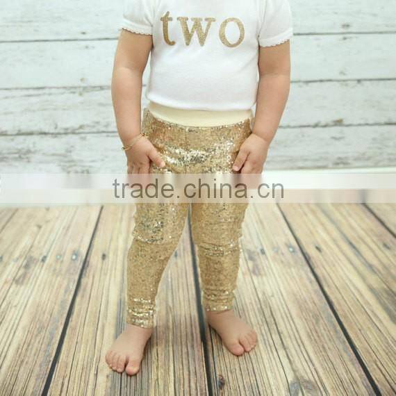 Wholesale Baby Girl First Birthday Outfit Girls Leggings Sequin Leggings Sequin Pants