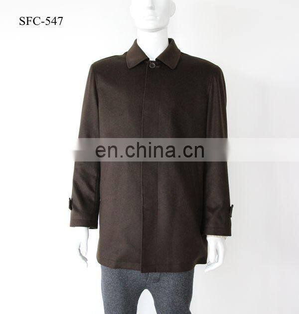 Men's Single-breasted cashmere long coat