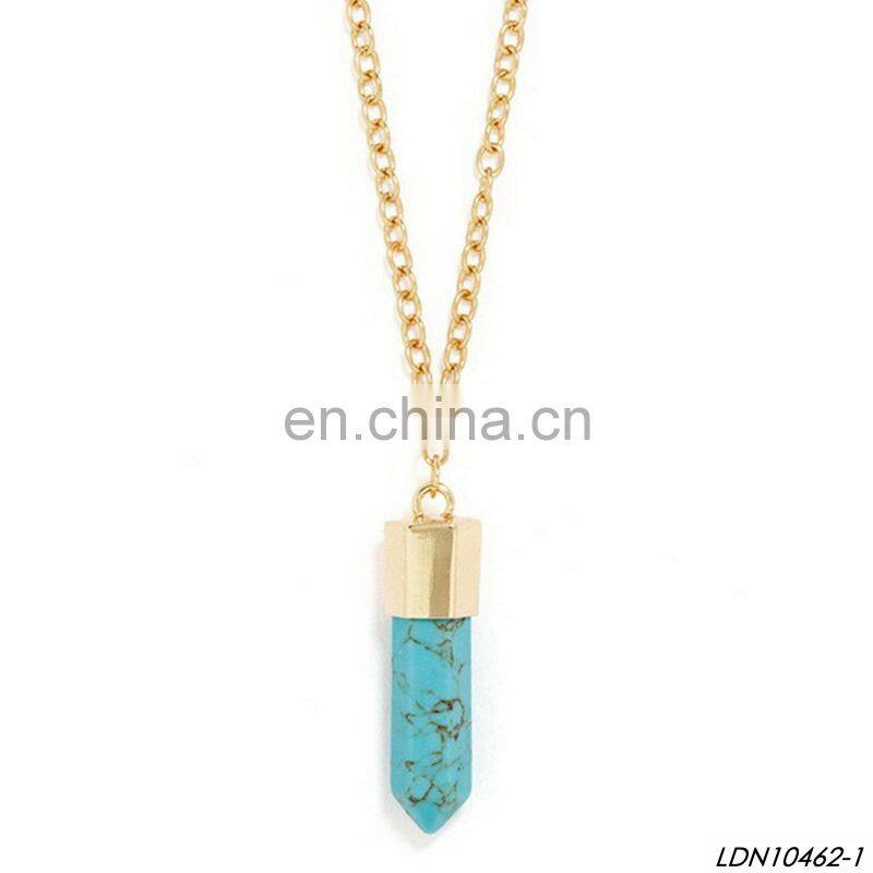 Fashion Tiny Gold Plating Pendant Clear Bullet Glass Necklace Colar Atacado