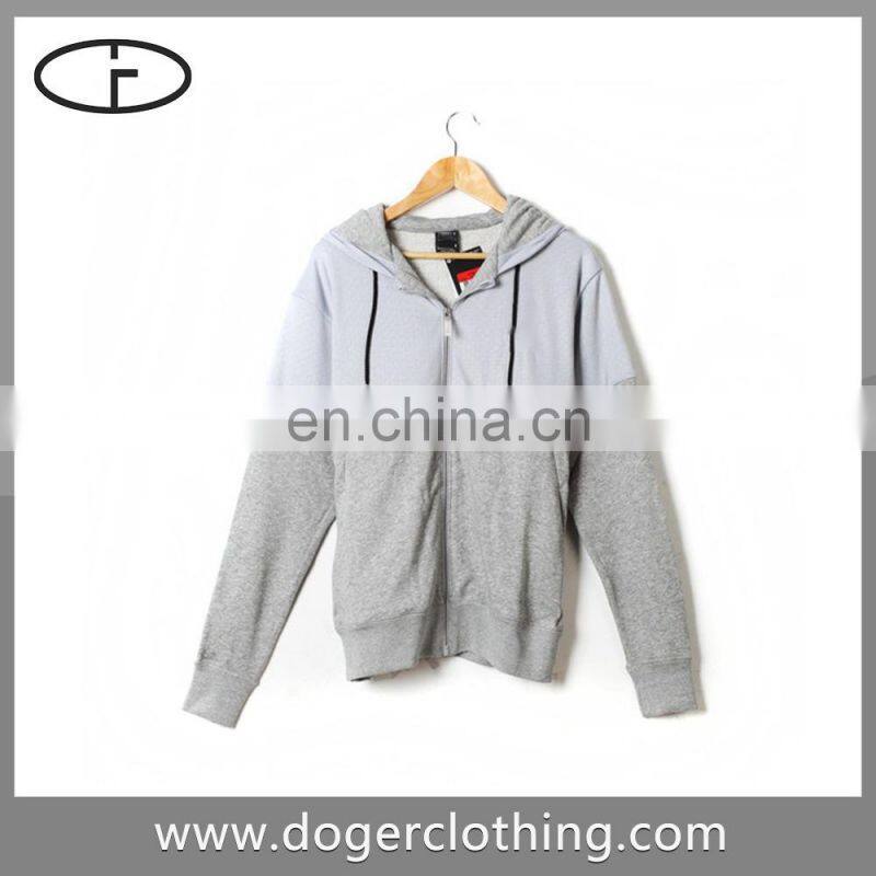 2016 hot sale zip up mens 100% cotton plain hoodie for sale