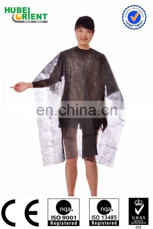 Disposable Blue/ White Non-Woven Hair Dressing Clothes for Barbershop Use