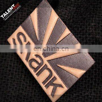 Custom embossed split jeans leather tags label for apparel