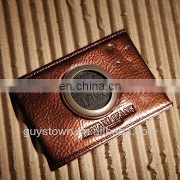 jeans leather label with metal logo castings