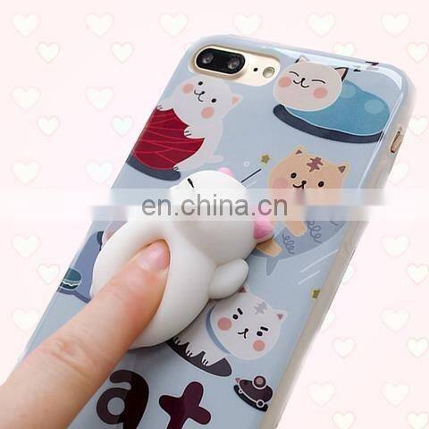 Factory Price Wholesale Custom 3D Soft TPR Squishy Phone Cases for iPhone 7