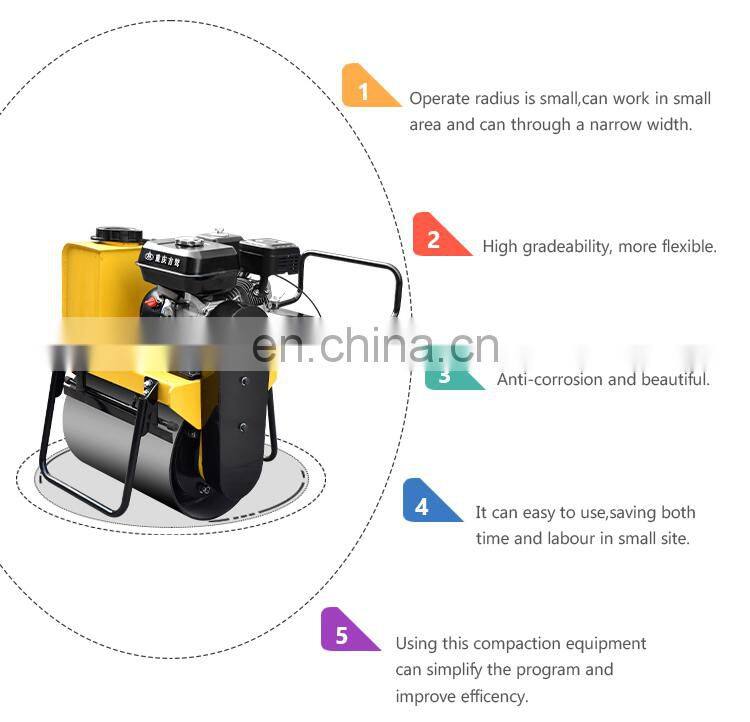 Hand-held single wheel manual vibration road roller compactor for trench backfill
