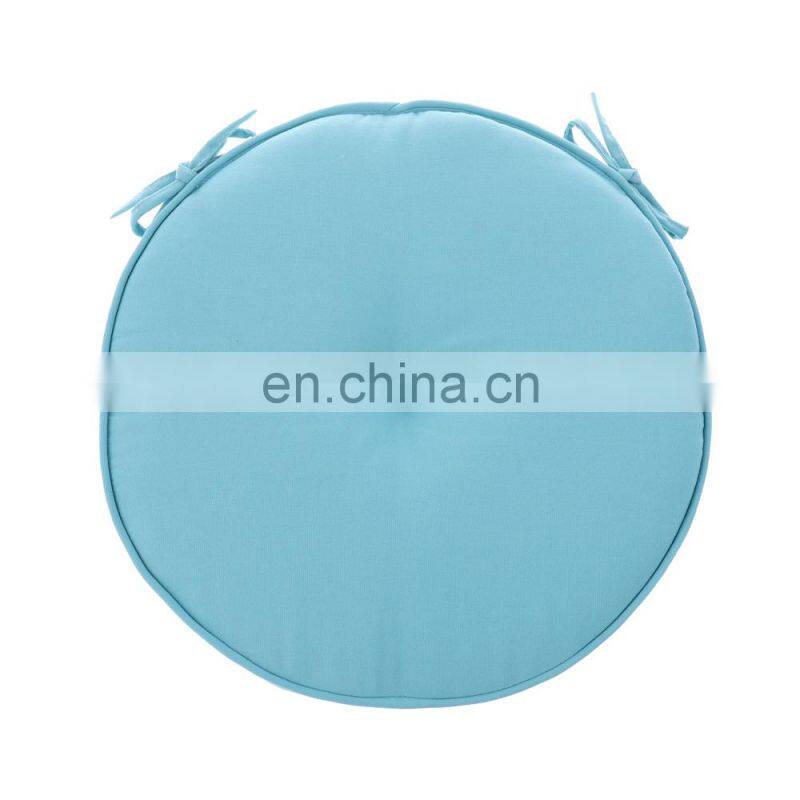 Recyclable Polyester Solid Blue Color Round Seat Pad Chair Pad for Indoor and Outdoor