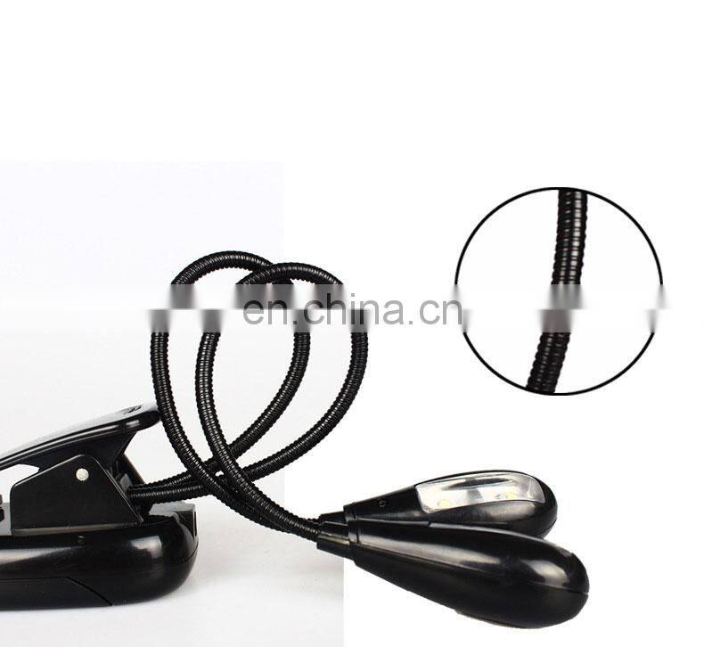 New 4 LED Desk Lamp Learning Eye Clip Book Light Dormitory LED Reading Clip Light