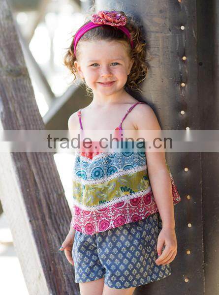 custom children clothes high quality flower fashion cotton top dress