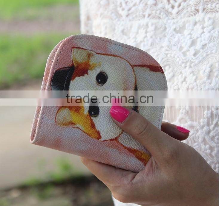 Newest simple Lovely Model PU leather Wallet Cartoon and animal Billetera Cartera for women para dama Mujer