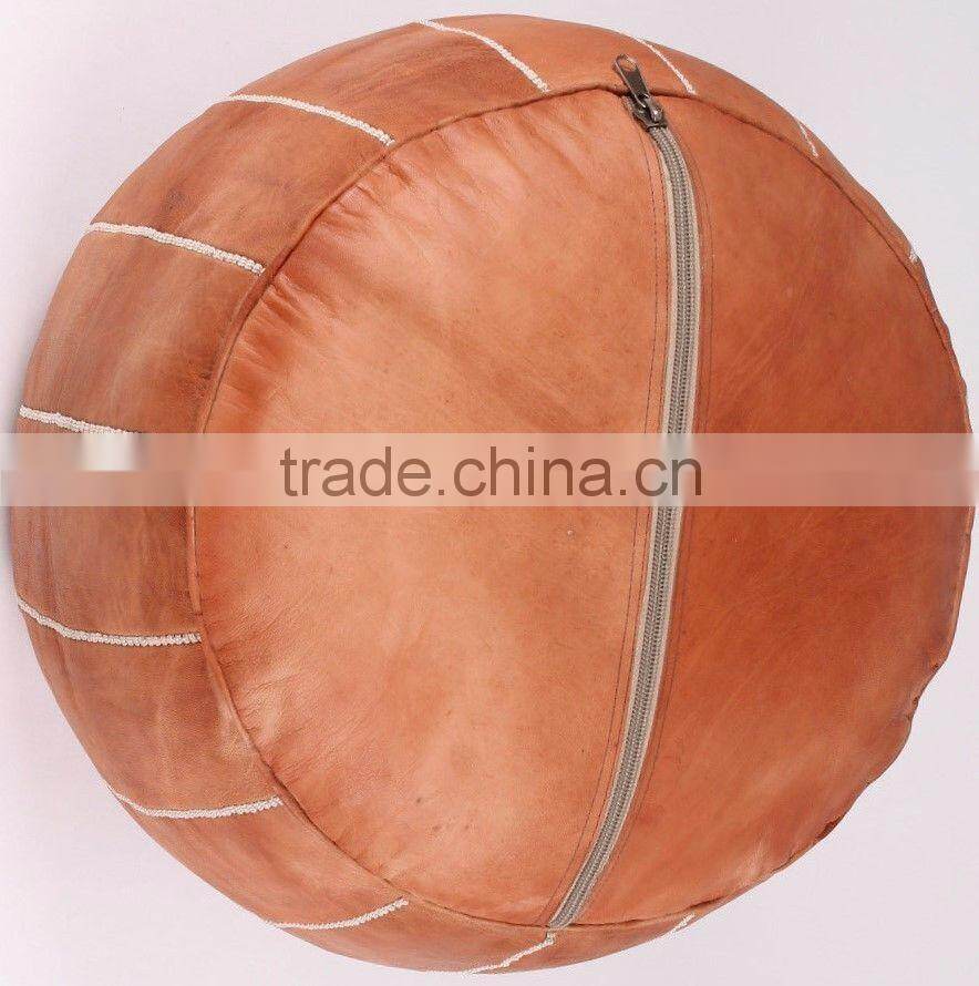 Luxury Custom Logo Moroccan Leather Ottoman